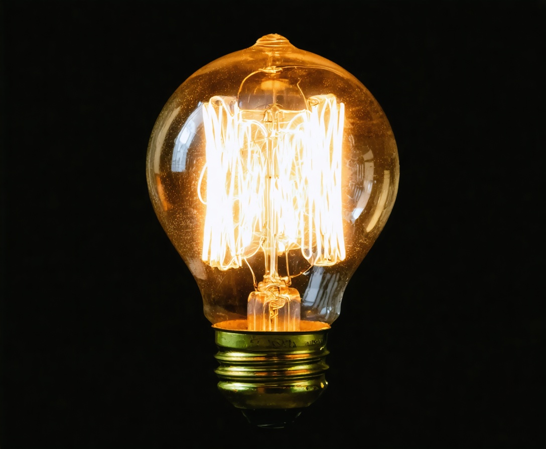 Светящаяся лампочка на темном фоне